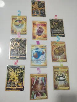👀 Pokemon Collection GOLD SECRET Lot (10 Cards) - Zacian, Zamazenta, Trainers - Image 1