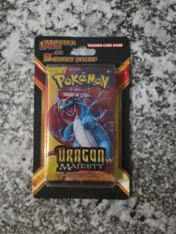 Pokemon Tcg Dragon Majesty Booster Pack And 5 Cards Sealed Salamance - Image 1