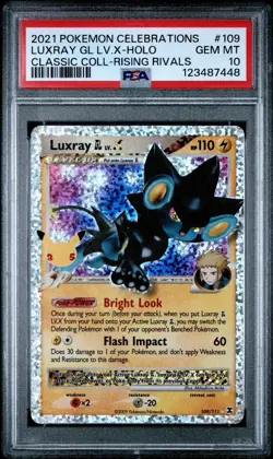 2021 POKEMON CELEBRATIONS CLASSIC COLLECTION #109 LUXRAY GL LV.X-HOLO PSA 10 - Image 1