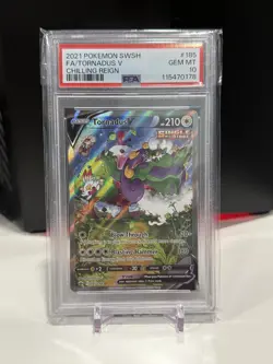 2021 Pokemon SWSH Chilling Reign Tornadus V Alt Alternate Art 185/198 PSA 10 - Image 1