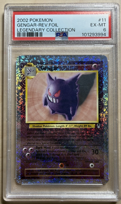 2002 POKEMON GENGAR REVERSE FOIL LENGENDARY COLLECTION EX-MT #11 PSA 6 - Image 1
