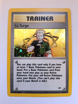 👀 VIDEO Lt Surge 17/132 Gym Heroes Holo WotC 2000 VTG Pokemon TCG Card - Image 3