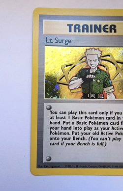 👀 VIDEO Lt Surge 17/132 Gym Heroes Holo WotC 2000 VTG Pokemon TCG Card - Image 4