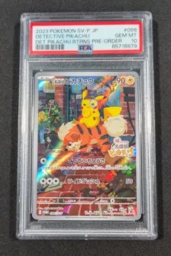 Pokemon Card Japanese Detective Pikachu 098/SV-P PSA 10 GEM MINT Pre-Order Promo - Image 1
