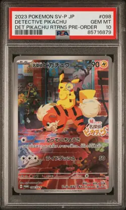 Pokemon Card Japanese Detective Pikachu 098/SV-P PSA 10 GEM MINT Pre-Order Promo - Image 3