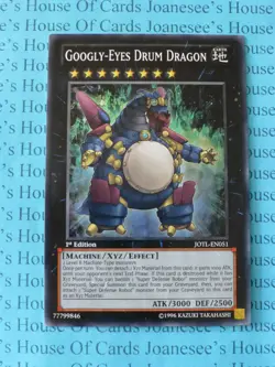 Googly-Eyes Drum Dragon JOTL-EN051 Common Yu-Gi-Oh Card 1st Edition New - Image 1