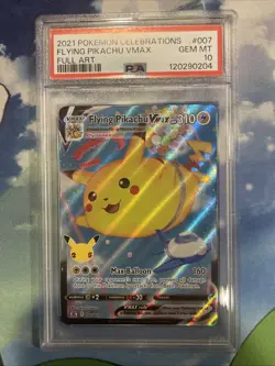 2021 Pokemon Celebrations Flying Pikachu VMAX PSA 10 GEM MINT 007/025 FULL ART - Image 1