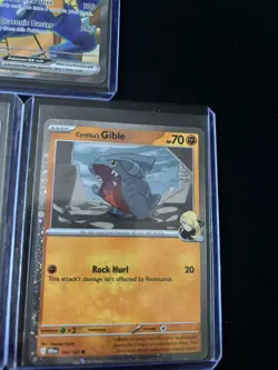 Pokemon TCG Cynthia’s Garchomp SVP 204 Black Star Promo Gible and Gabite. - Image 4