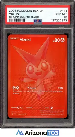 Pokemon 2025 Victini 171/086 Black White Rare Black Bolt GEM MINT PSA 10 - Image 1
