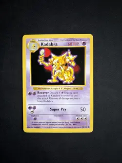 Pokemon TCG Kadabra Base Set 32/102 Regular Shadowless Uncommon Non Holo 1999 - Image 1