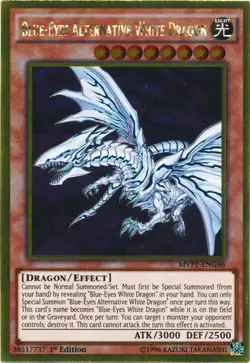 Yugioh! LP Blue-Eyes Alternative White Dragon - MVP1-ENG46 - Gold Rare - 1st Edi - Image 1