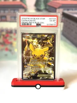⚡ Pikachu-EX XY124 Black Star Promo - PSA 6 EX-MT - Pokemon Card 2016 - Image 1