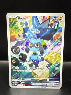 Pokemon Riolu TCG Illustration Rare Card 215/198 SV01 Scarlet & Violet Base Set - Image 1
