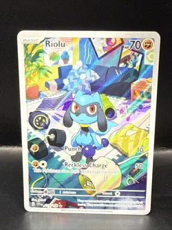Pokemon Riolu TCG Illustration Rare Card 215/198 SV01 Scarlet & Violet Base Set - Image 2