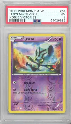 PSA 7 - Pokemon Card - Noble Victories 54/101 - ELGYEM (Reverse holo) - NM - Image 1