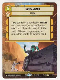 Star Wars Unlimited JTL Hyperspace Card #497 Commandeer - Image 1
