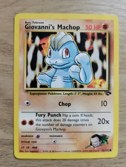Pokemon TCG Giovanni's Machop Gym Challenge Card 72/132 NM Condition WOTC - Image 1