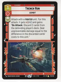 Star Wars Unlimited JTL Card #156 Trench Run - Image 1