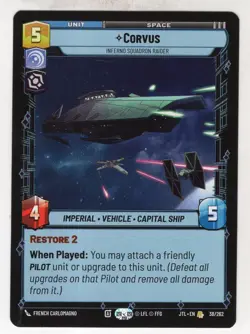 Star Wars Unlimited JTL Card #38 Corvus - Image 1