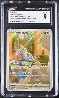 Pokemon Card Japanese CGC 9 Mimikyu AR Promo Paldean Fates ETB 075 - Image 1