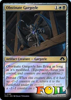Obstinate Gargoyle 0195 MTG Modern Horizons 3 Common NP Foil - Image 1