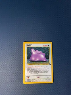 1999 Pokemon Fossil Unlimited Ditto Holo Rare 3/62 - Image 1