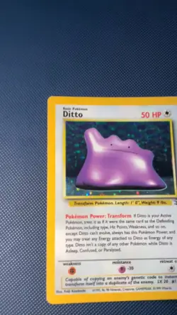1999 Pokemon Fossil Unlimited Ditto Holo Rare 3/62 - Image 2