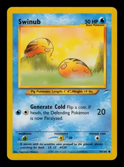 Swinub 84/105 - LP - Neo Destiny, WOTC Pokemon - Image 1