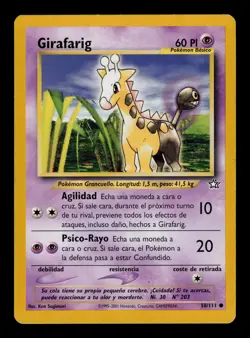 Girafarig 58/111 - LP - Neo Genesis, WOTC Spanish Pokemon - Image 1