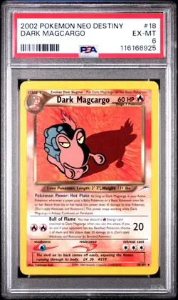 2002 POKEMON NEO DESTINY #18 DARK MAGCARGO PSA 6 - Image 1