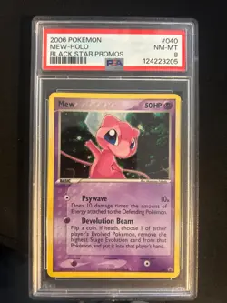 Pokemon 2006 Mew # 040 Holo BSP Black Star Promos PSA 8 - Image 1
