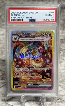 PSA 10 Flareon ex SAR 202/187 sv8a Terastal Festival Japanese 2024 Pokemon Card - Image 1