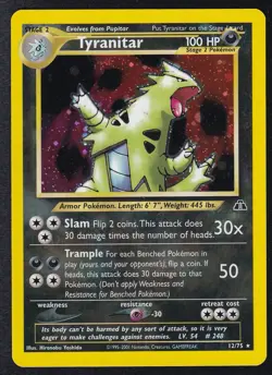 Pokemon TCG Tyranitar Neo Discovery 12/75 Holo Unlimited Rare Card WOTC - Image 1