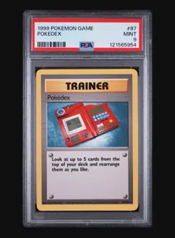 POKEDEX TRAINER 87/102 - BASE SET 1999 POKEMON CARD - FRESH SLAB - PSA 9 MINT - Image 2