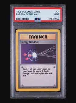 ENERGY RETRIEVAL 90/102 - BASE SET 1999 POKEMON CARD - FRESH SLAB - PSA 9 MINT - Image 2