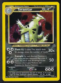 Pokemon TCG Tyranitar Neo Discovery 12/75 Holo Unlimited Rare Card WOTC - Image 1