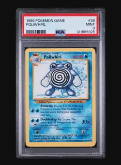 POLIWHIRL 38/102 - BASE SET 1999 POKEMON CARD - FRESH SLAB - PSA 9 MINT - Image 2