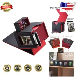 MTG Commander Deck Box - Patented Black/Red Faux Leather, 100 Double-Sleeved ... - Image 1