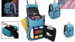 Stylish TCG Backpack Blue Canvas Customizable Pockets MTG Pokemon Lorcana - Image 2
