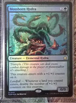 Mossborn Hydra, Magic the Gathering Foundations, Foil, NM+, Rare, MTG - Image 1