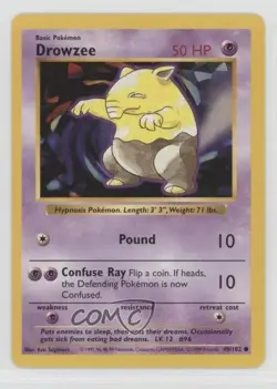 Drowzee Shadowless Pokemon Base Set #49 1999 - Image 1