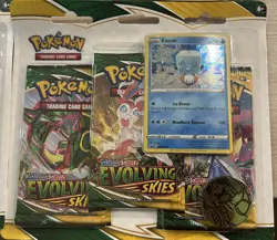 Lot (12) of Pokemon Evolving Skies 3 Pack Blister - EISCUE - New Sealed - Image 2