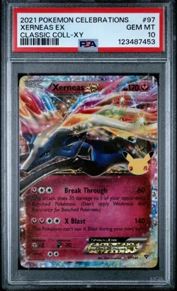 2021 POKEMON CELEBRATIONS CLASSIC COLL. XY #97 XERNEAS EX PSA 10 - Image 3