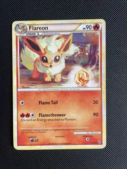 Pokemon Card Flareon 26/90 HGSS Undaunted Non Holo - MP - Image 1
