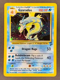 Gyarados Holo 007/130 Base Set 2 2000 English Pokemon Card - Image 1