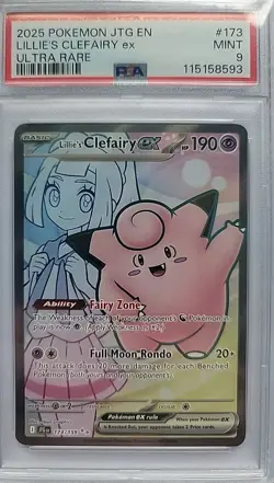 PSA 9 Lillie's Clefairy ex - 173/159 - 2025 Pokemon Journey Together Mint Holo - Image 1