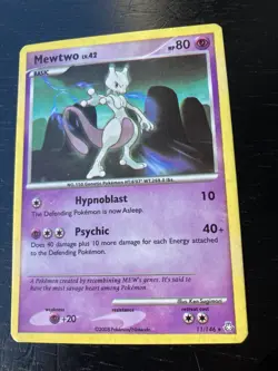 Pokemon Legends Awakened Mewtwo Lv.42 11/146 Non Holo Excellent/ Played Cond. - Image 1
