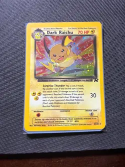 Pokemon TCG Dark Raichu Holo - Team Rocket Secret Rare 83/82 - Vintage WOTC 2000 - Image 1