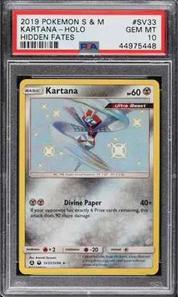2019 Pokemon Sun & Moon Hidden Fates Shiny Kartana #SV33 PSA 10 GEM MINT - Image 1