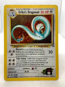 Erika's Dragonair - 4/132 - Holo Rare Gym Heroes Set TCG - Pokemon Card DAMAGED - Image 1